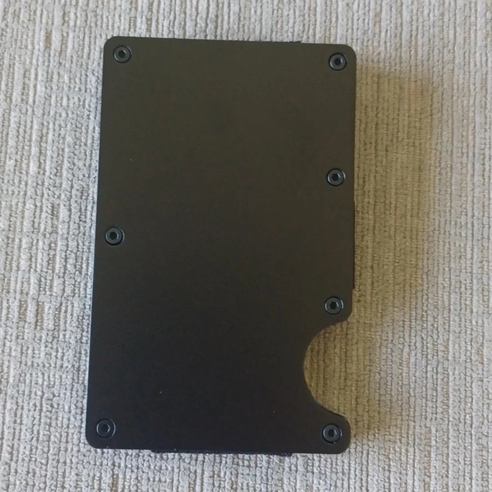 Slim Black Card Holder with Money Clip
